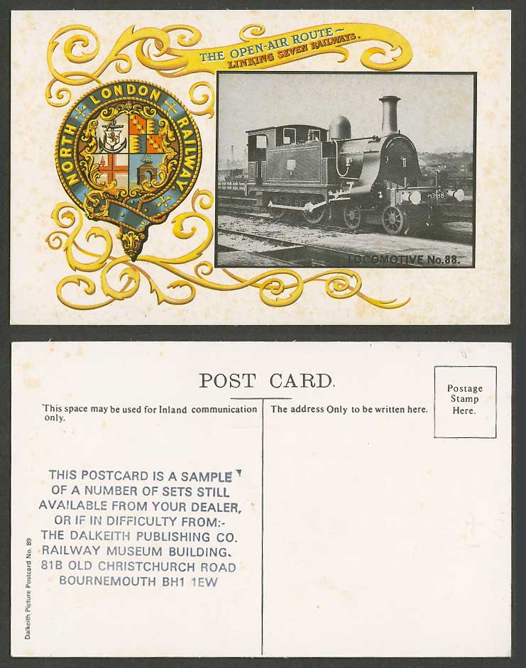 Locomotive No.88 Train Engine, Open-Air Route, North London Railway Old Postcard