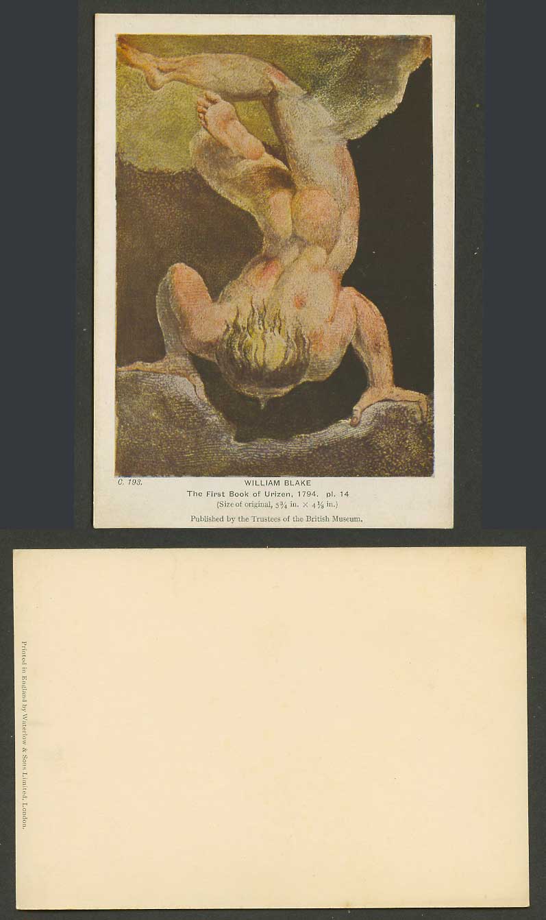 William Blake The First Book of Urizen 1794 Romantic Age Visual Art Old Postcard