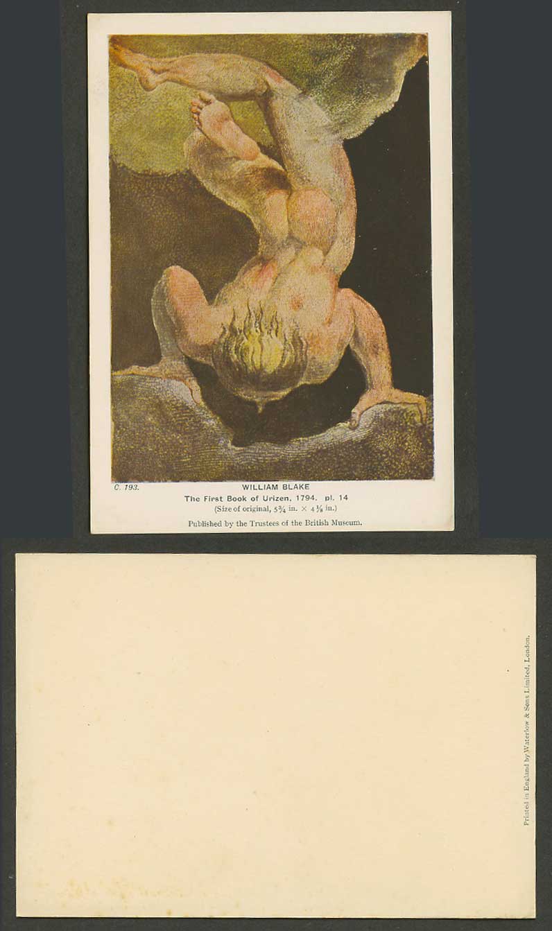 William Blake The First Book of Urizen 1794 Visual Arts Brit Museum Old Postcard