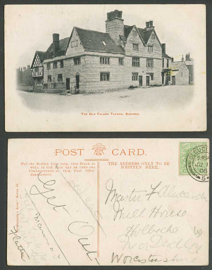 Drunken Bidford, The Old Falcon Tavern 1903 Vintage Postcard Shakespeare's Avon