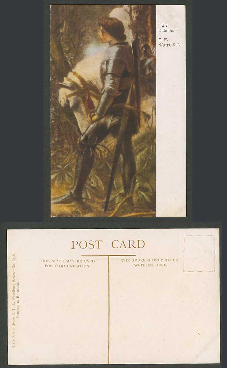 Sir Galahad George Frederic G.F. Watts. R.A. Horse Artist Drawn Old ART Postcard