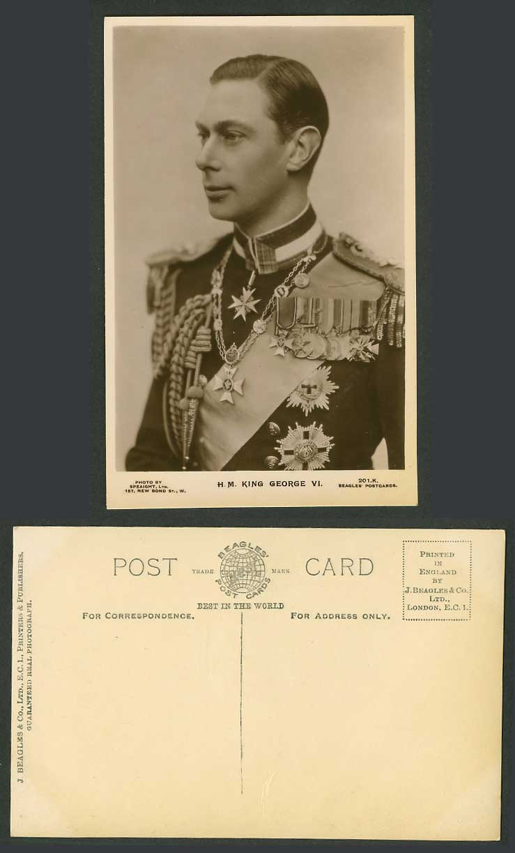 His Majesty H.M. King George 6th VI Portrait Br. Royalty Old Real Photo Postcard