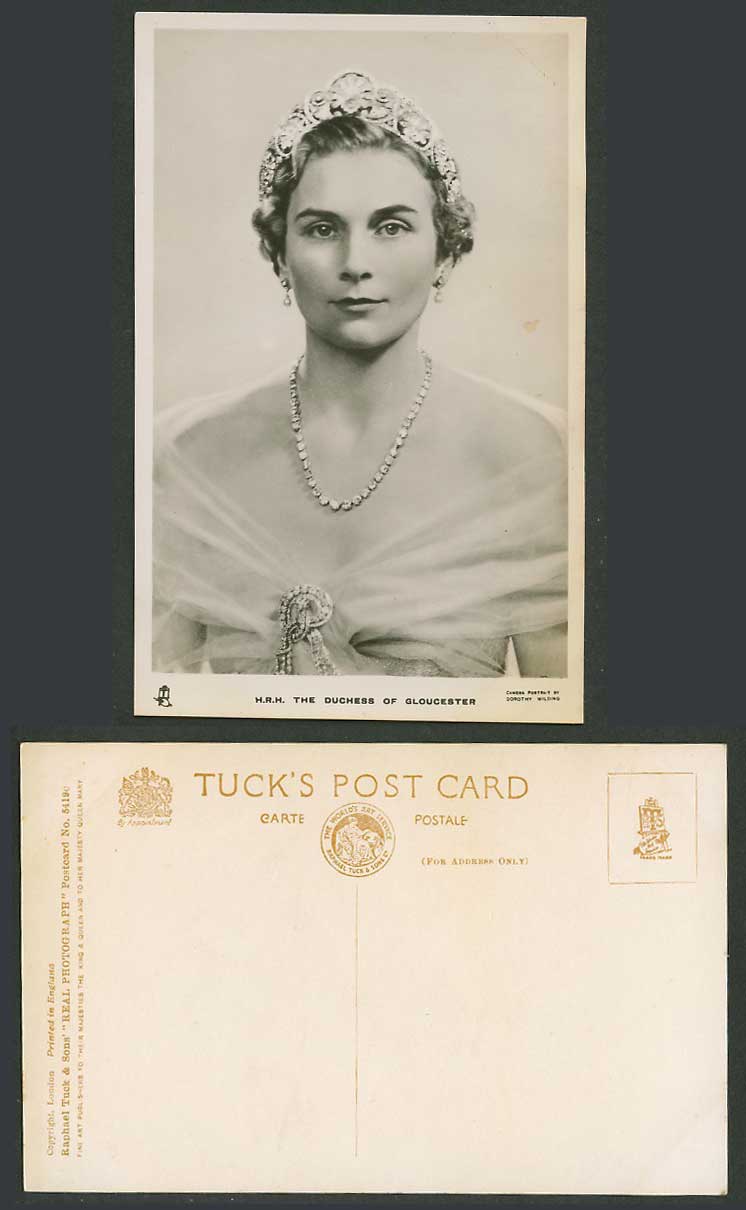 H.R.H. The Duchess of Gloucester, Birgitte, Tuck's Real Photograph Old Postcard
