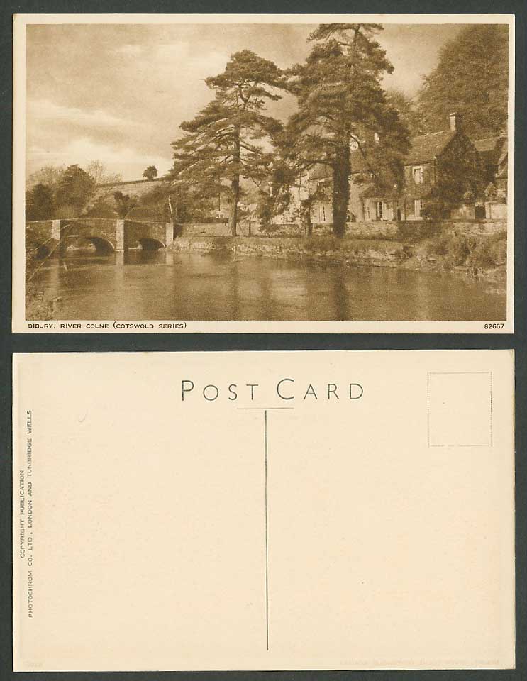 Bibury, River Colne Coln, Bridge, Cotsword Series, Gloucestershire Old Postcard