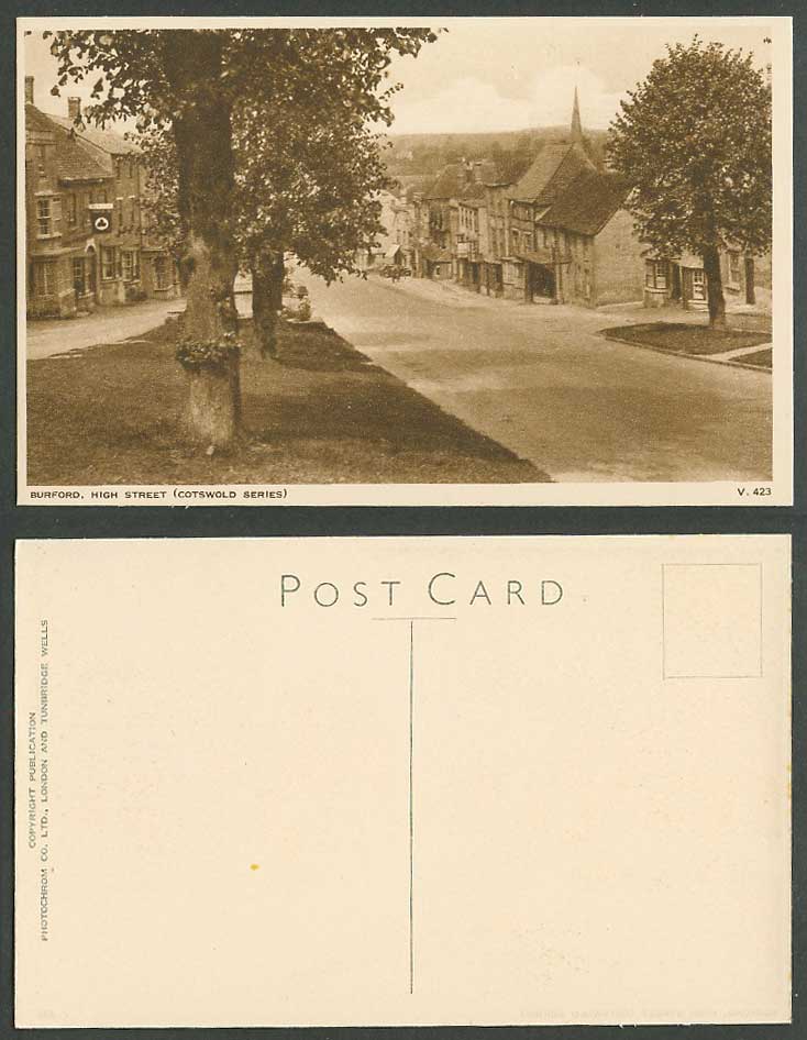 Burford, High Street Scene, Hill Slope, Cotswold Series Oxfordshire Old Postcard