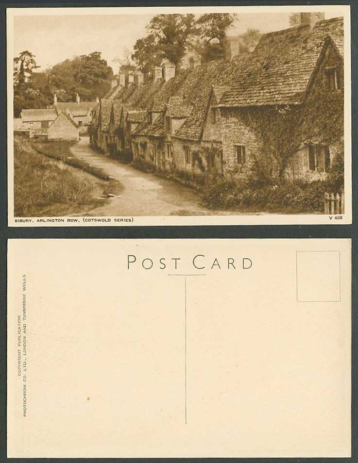 Bibury, Arlington Row Street Scene, Cottages Houses Cotsword Series Old Postcard