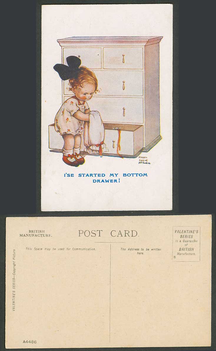 MABEL LUCIE ATTWELL Old Postcard I'se Started My Bottom Drawer! Petticoat A4486