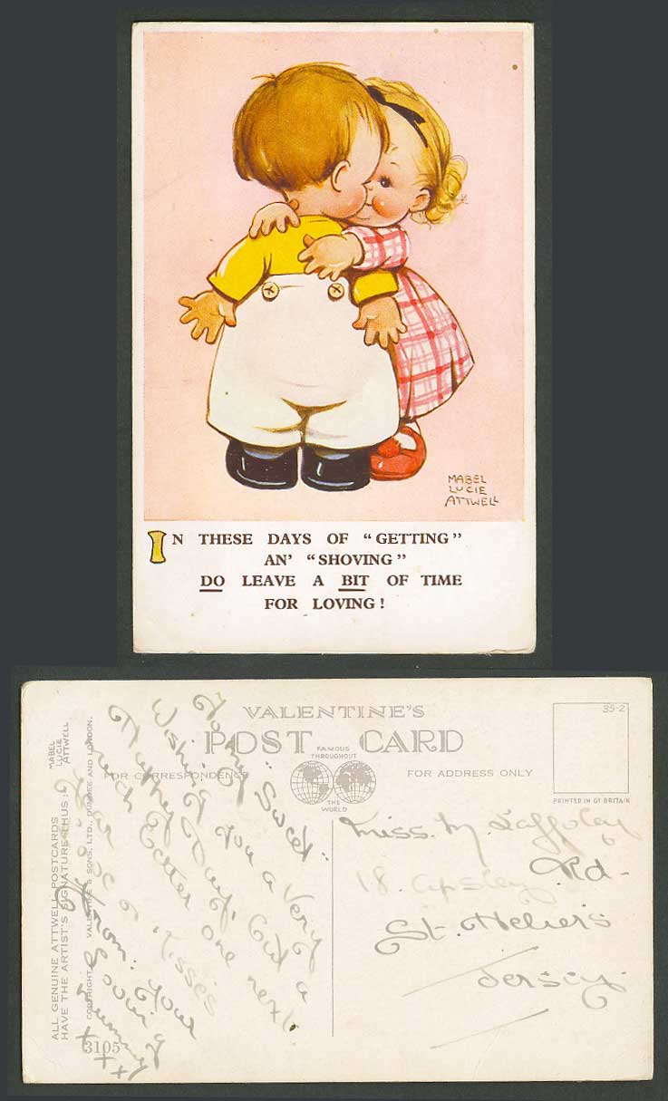 MABEL LUCIE ATTWELL Old Postcard Shoving, Do Leave a Bit of Time for Loving 3105