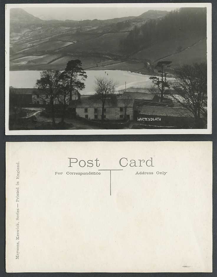 Watendlath Panorama Old Real Photo Postcard Lake District Maysons Keswick Series