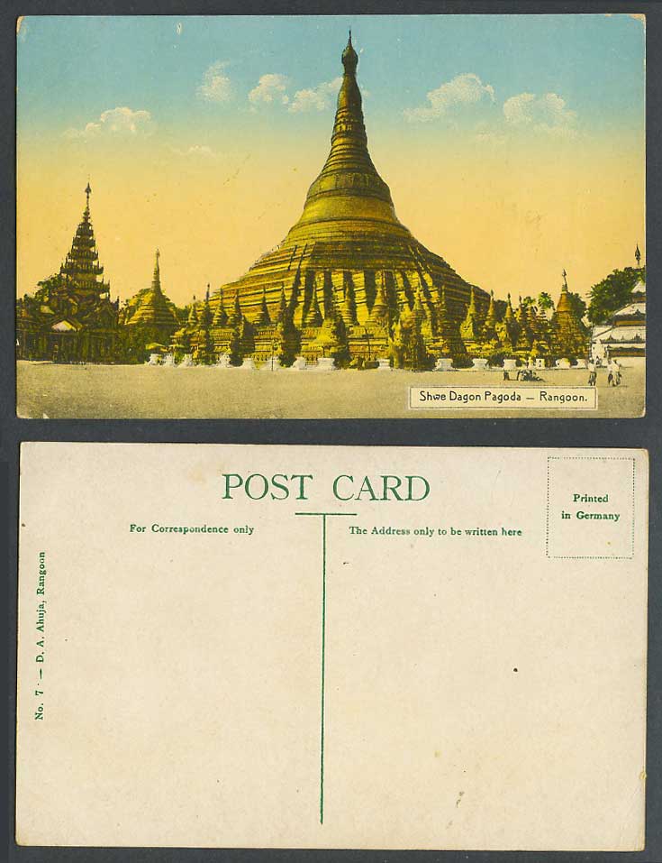 Burma Old Colour Postcard Shwe Dagon Pagoda Rangoon Temple Pagodas Temples No. 7