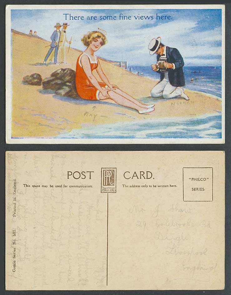 There are some fine views here. Photographer, Camera, Seaside Comic Old Postcard