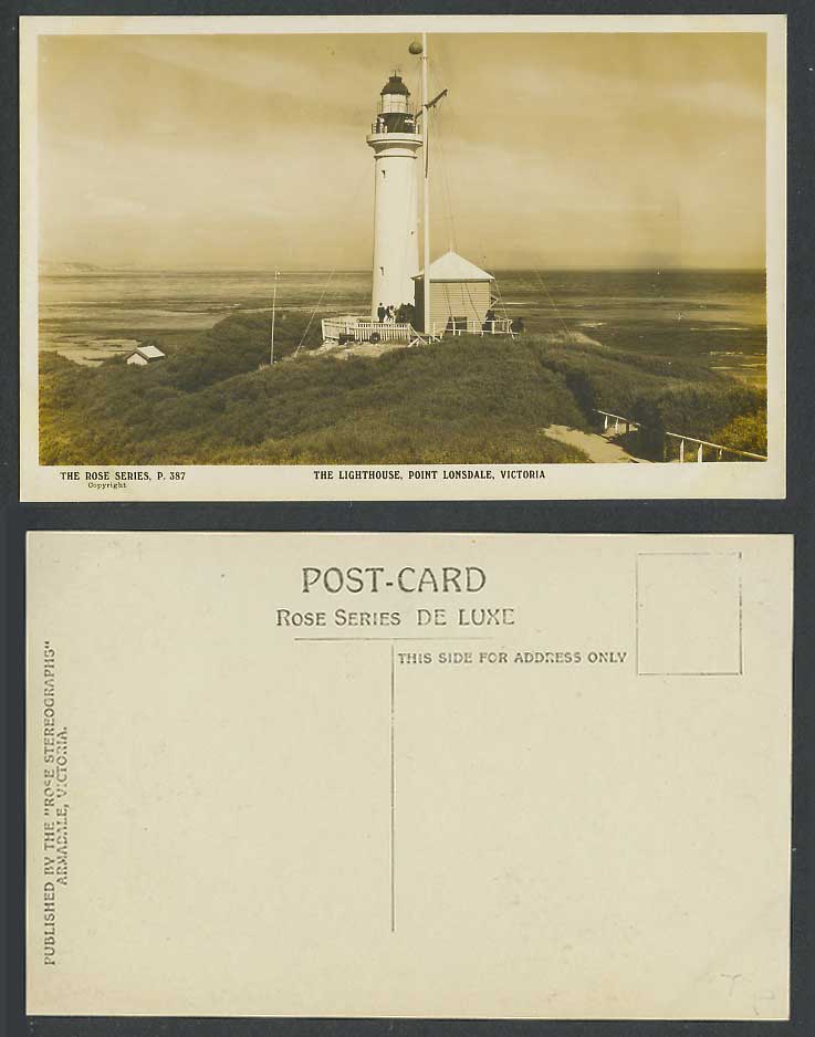 Australia Old Real Photo Postcard Point Lonsdale, Lighthouse, Victoria, Panorama