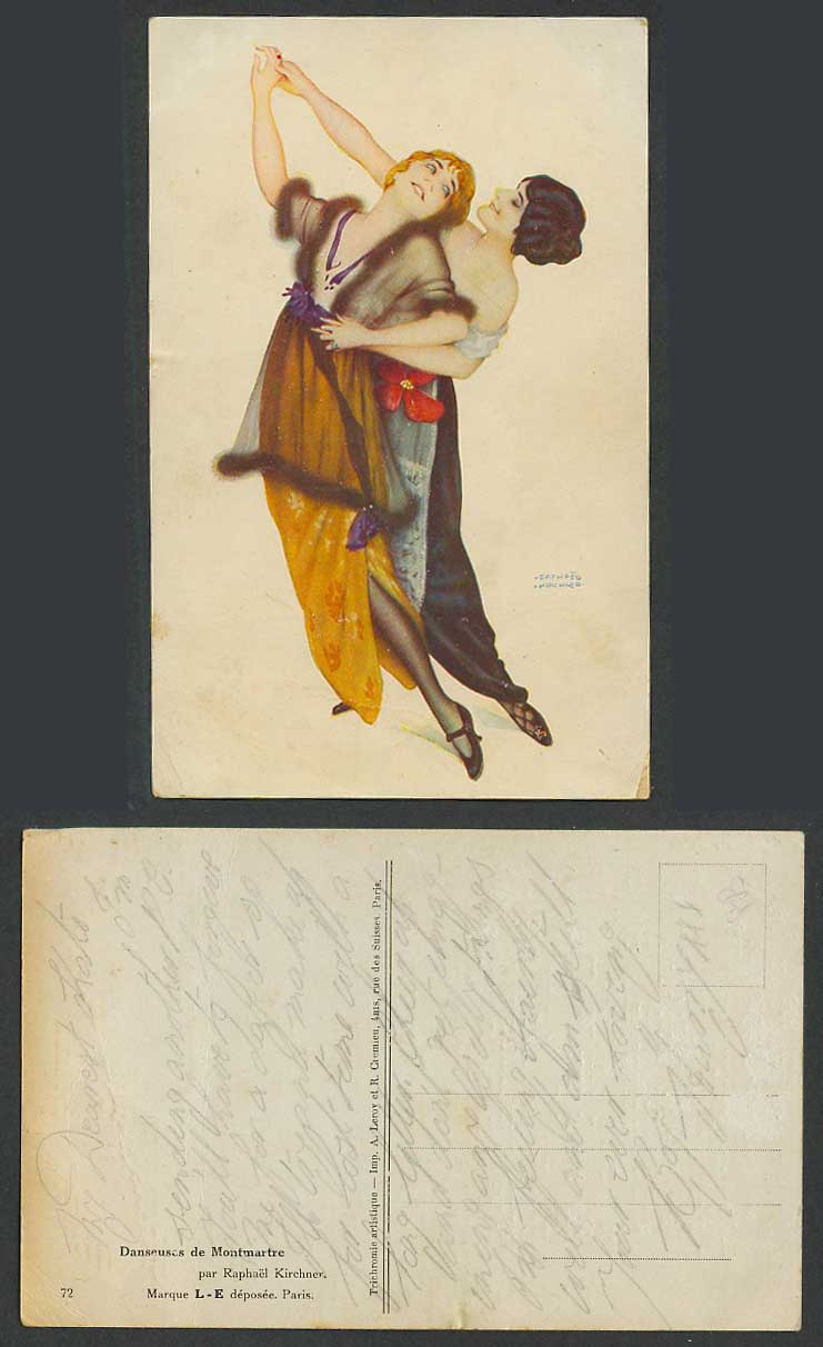 Raphael Kirchner Old Postcard Danseuses de Montmartre Women Lady Dancers Dancing