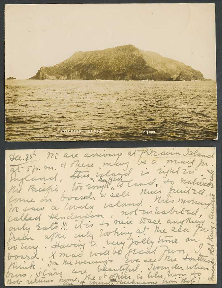 Pitcairn Island Volcanic Is. General View Panorama Old Real Photo Postcard A7300