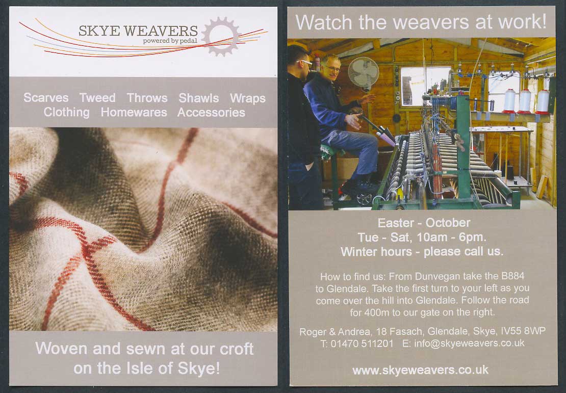 Isle of Skye Weavers, Powered by Pedal, Weaver at Work Glendale Advertising Card