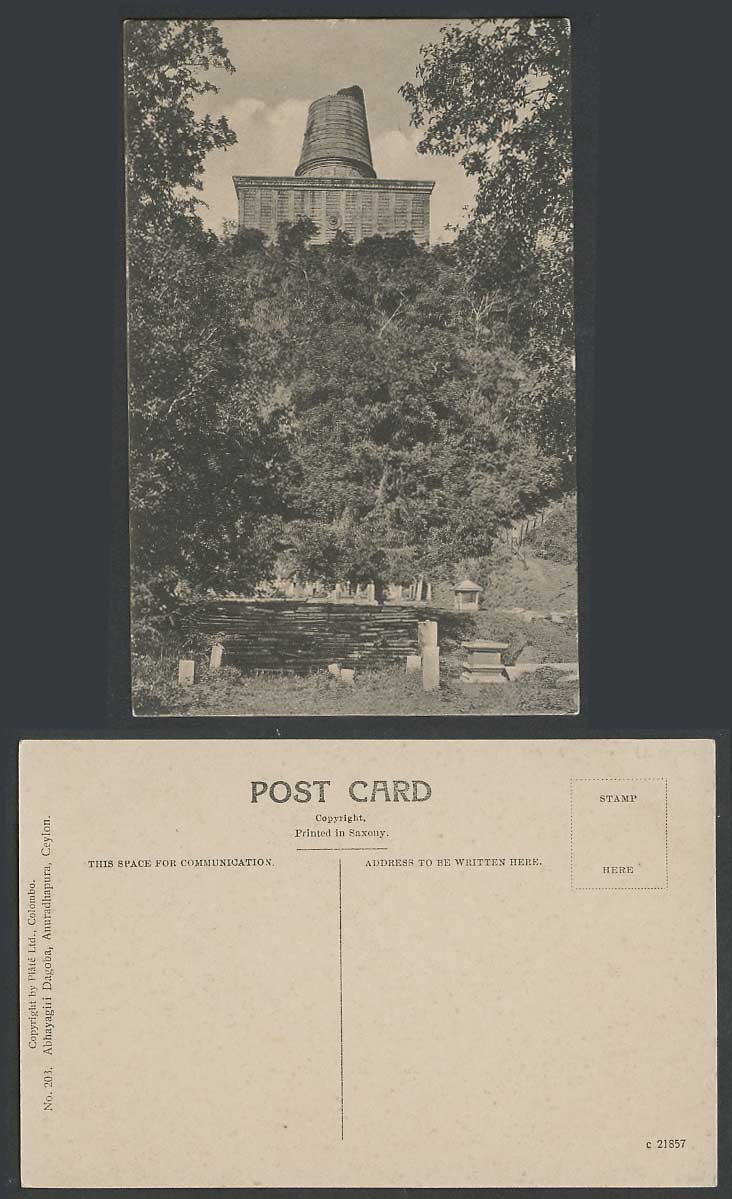 Ceylon Old Postcard Abhayagiri Dagoba Anuradhapura Ruins Sri Lanka Plate Ltd 203
