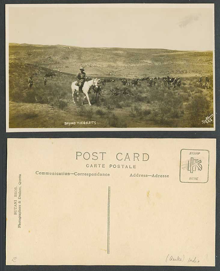 Pakistan India Old R Photo Postcard Beyond Tingkats, Horse Rider Soldiers Horses
