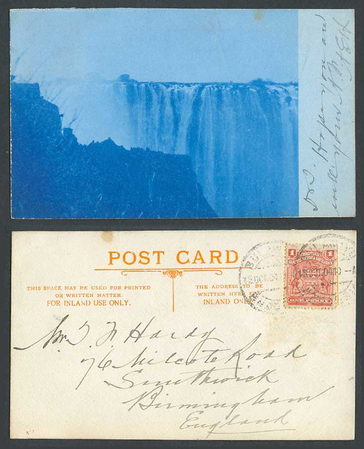 Rhodesia Victoria Falls, British South Africa Company 1d Stamp 1904 Old Postcard