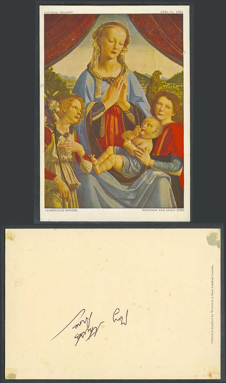 Verrocchio School Madonna and Child Religious Painting National Gallery Postcard