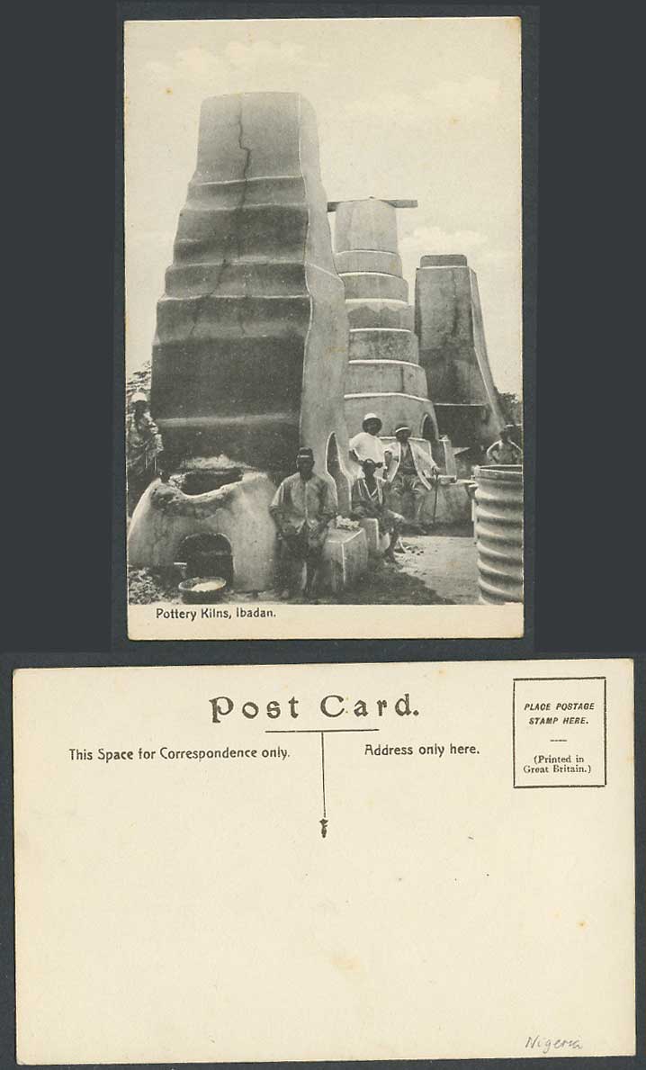 Nigeria Old Postcard Ibadan Pottery Kilns Kiln, Native Potters Black Men, Ethnic