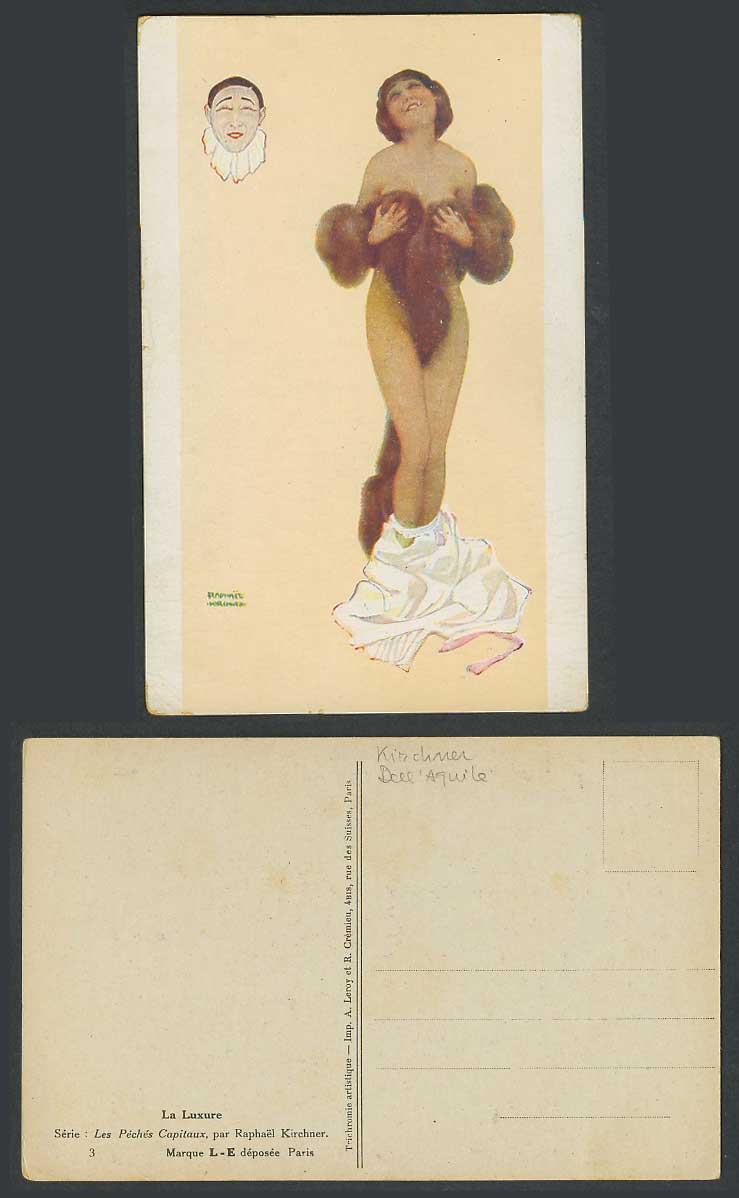 Raphael Kirchner Old Postcard La Luxure Les Peches Capitaux Lust The Deadly Sins
