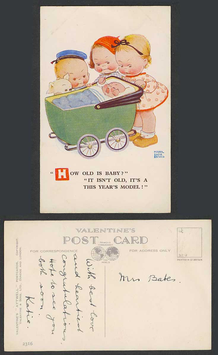 MABEL LUCIE ATTWELL Old Postcard Baby isn't Old, It's a This Year's Model! 2316