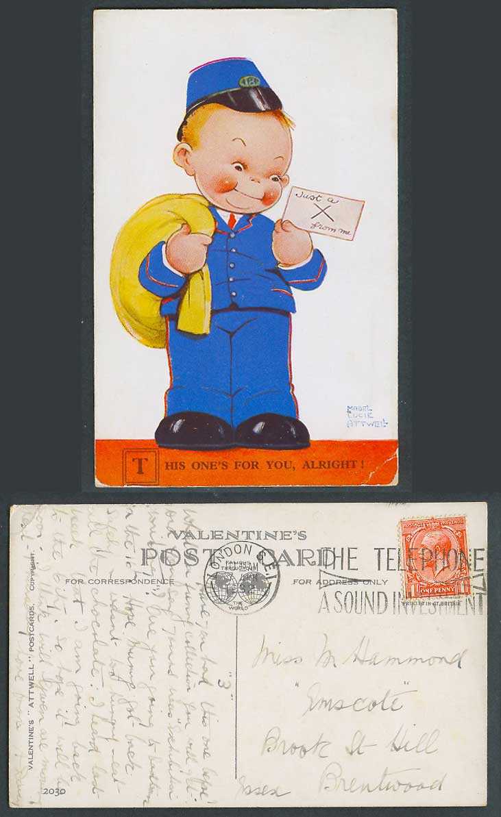 MABEL LUCIE ATTWELL 1932 Old Postcard Postman - This One's For You, Alright 2030