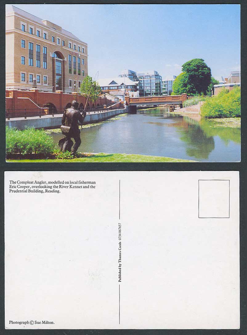 Reading Berks Compleat Angler Fisherman Eric Cooper River Kennet Bridge Postcard
