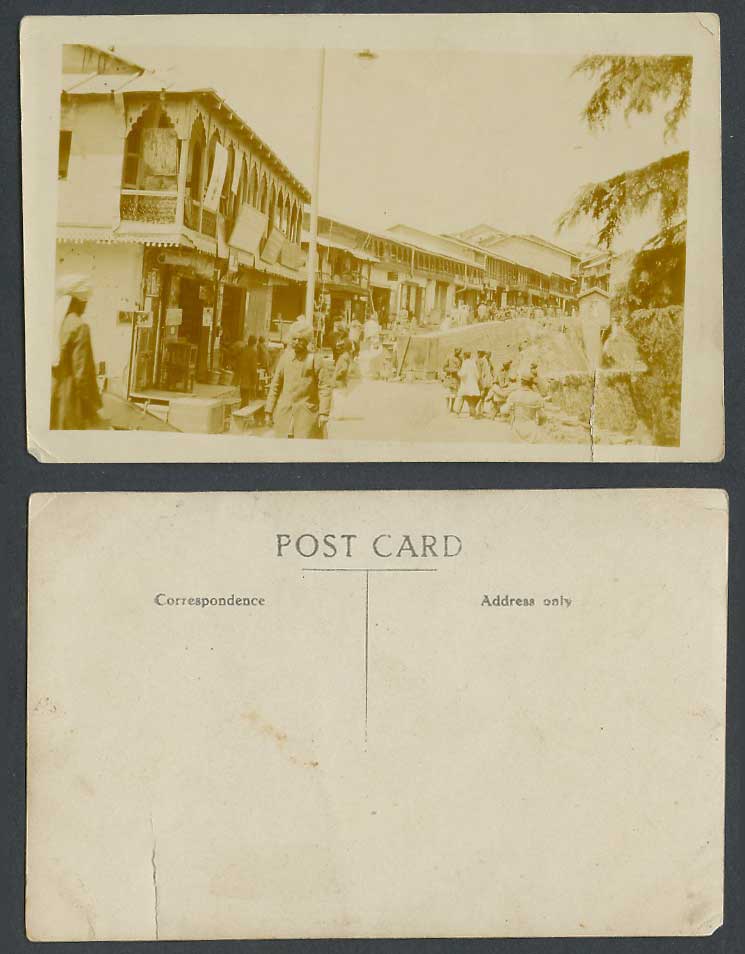 India Pakistan Old Real Photo Postcard Native Street Scene, Men wearing Turbans