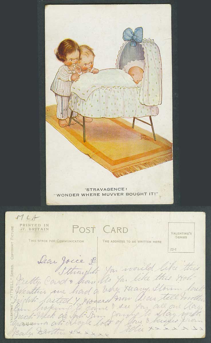 MABEL LUCIE ATTWELL Old Postcard Stravagance Wonder Where Muvver bought it A4548
