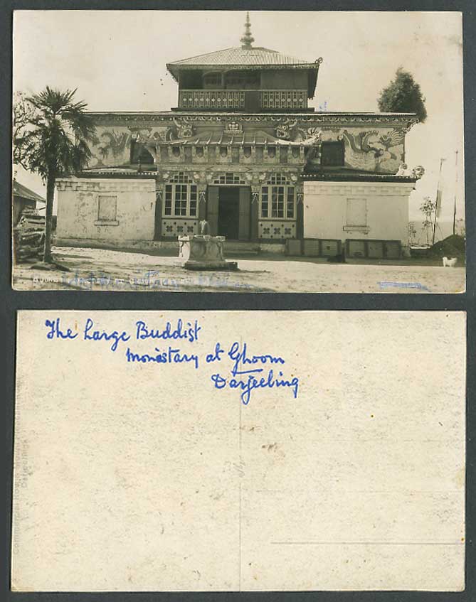 Tibet China India Old RP Postcard Tibetan Buddhist Monastery at Ghoom Darjeeling