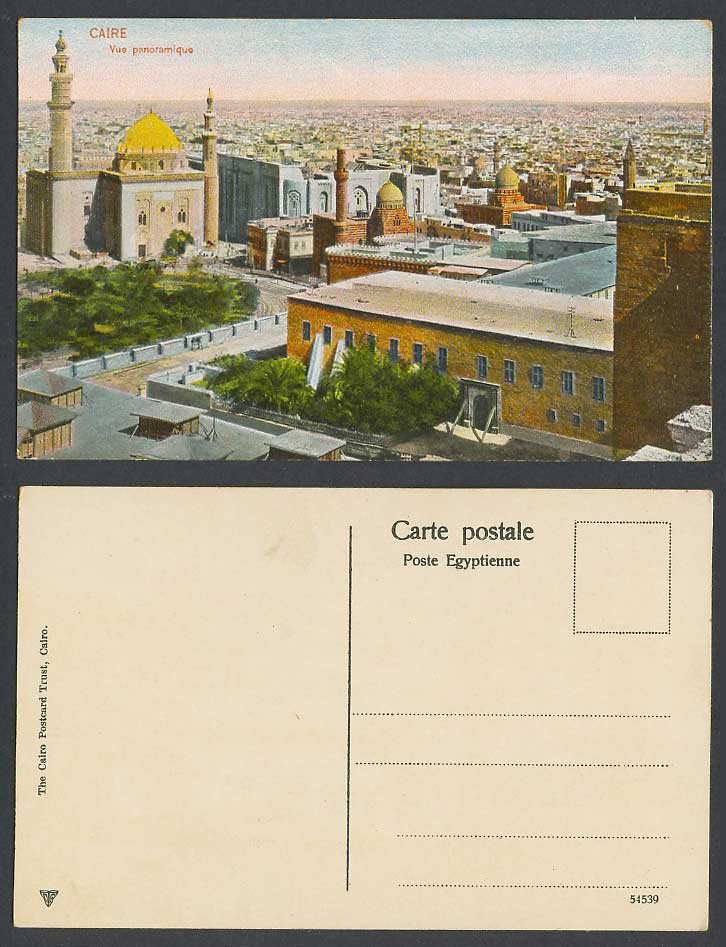 Egypt Old Postcard Cairo Panorama Caire Vue Panoramique General View Street View