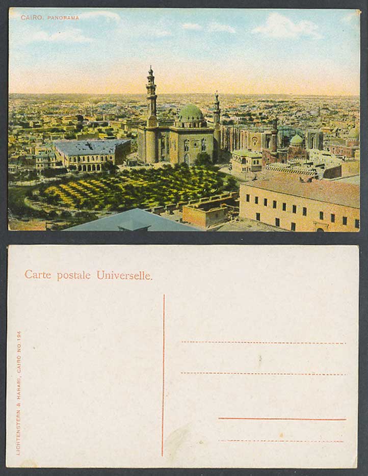 Egypt Old Colour Postcard Cairo Panorama General View Le Caire Tower Street Park