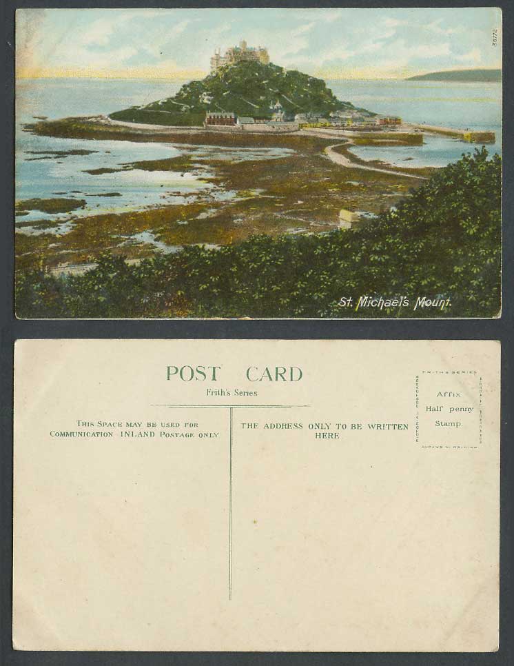Cornwall St. Michael's Mount Seaside Panorama Old Colour Postcard Frith's Series