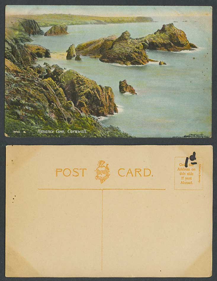 Cornwall Old Colour Postcard Kynance Cove Rocks Seaside Coast Panorama, Hartmann