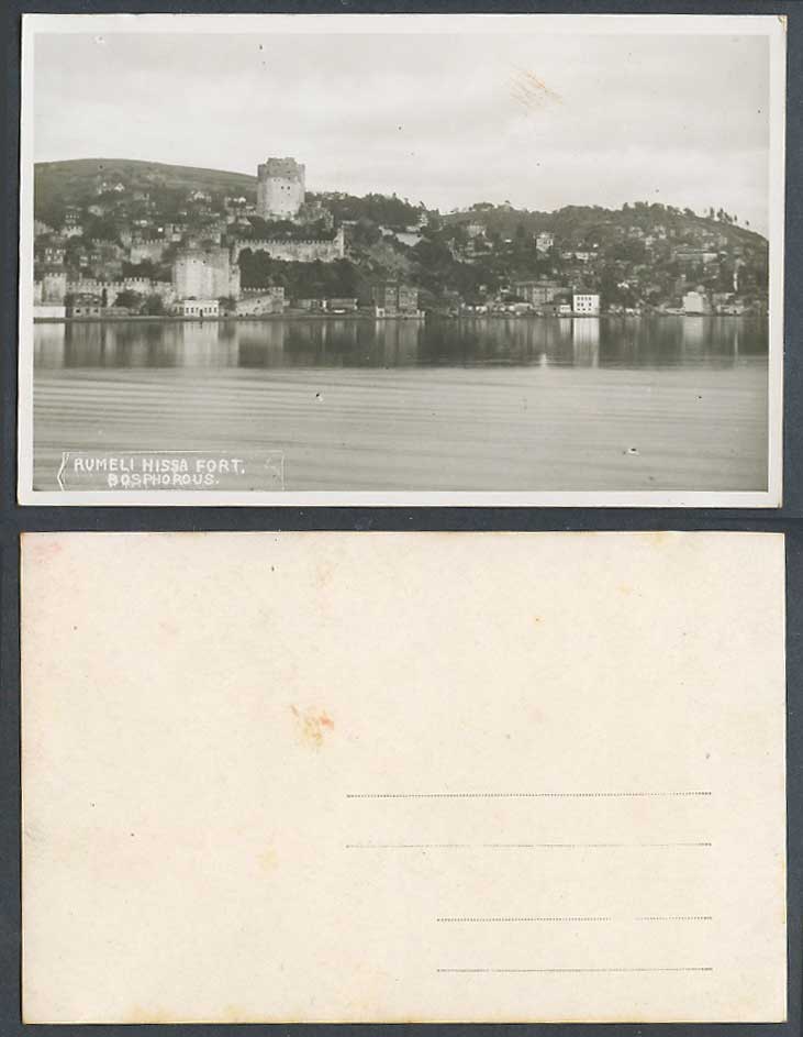 Turkey Old Real Photo Postcard Constantinople Rumeli Hissa Fort Tower Bosphorous