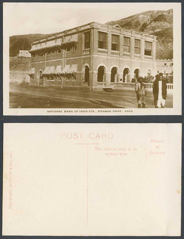 Aden National Bank of India Ltd. Yemen Old Real Photo Postcard Pallonjee Dinshaw