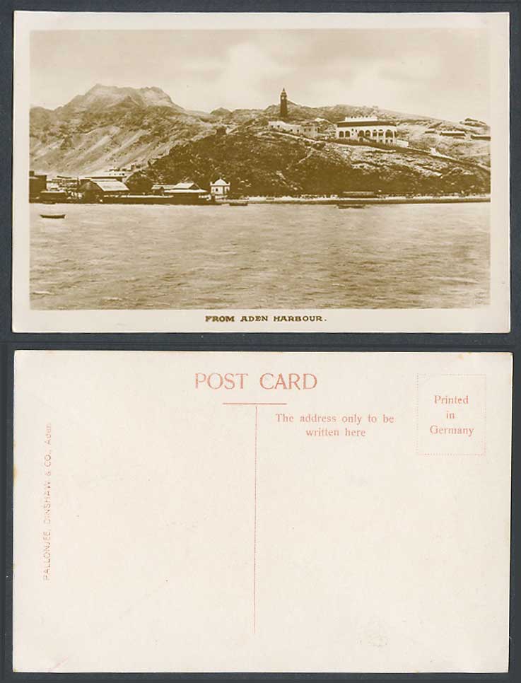 Yemen Panorama from Aden Harbour Old Real Photo Postcard Pallonjee Dinshaw & Co.