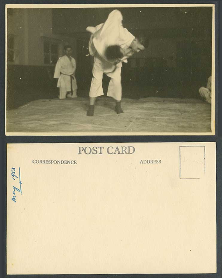 Japan 1953 Old Real Photo Postcard Judo Japanese Martial Art Sport, Created 1882