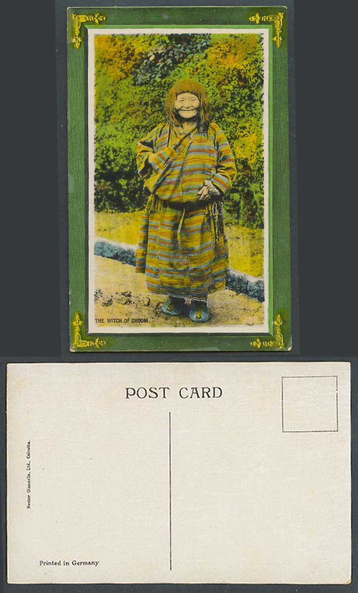 TIBET China India Old Colour Postcard WITCH of GHOOM, Tibetan Woman, Darjeeling
