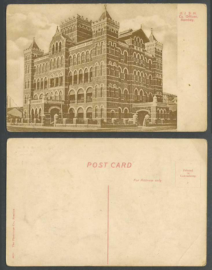 India Old Postcard B.I.S.N. Co. Offices Bombay British India Steam Navi. Company