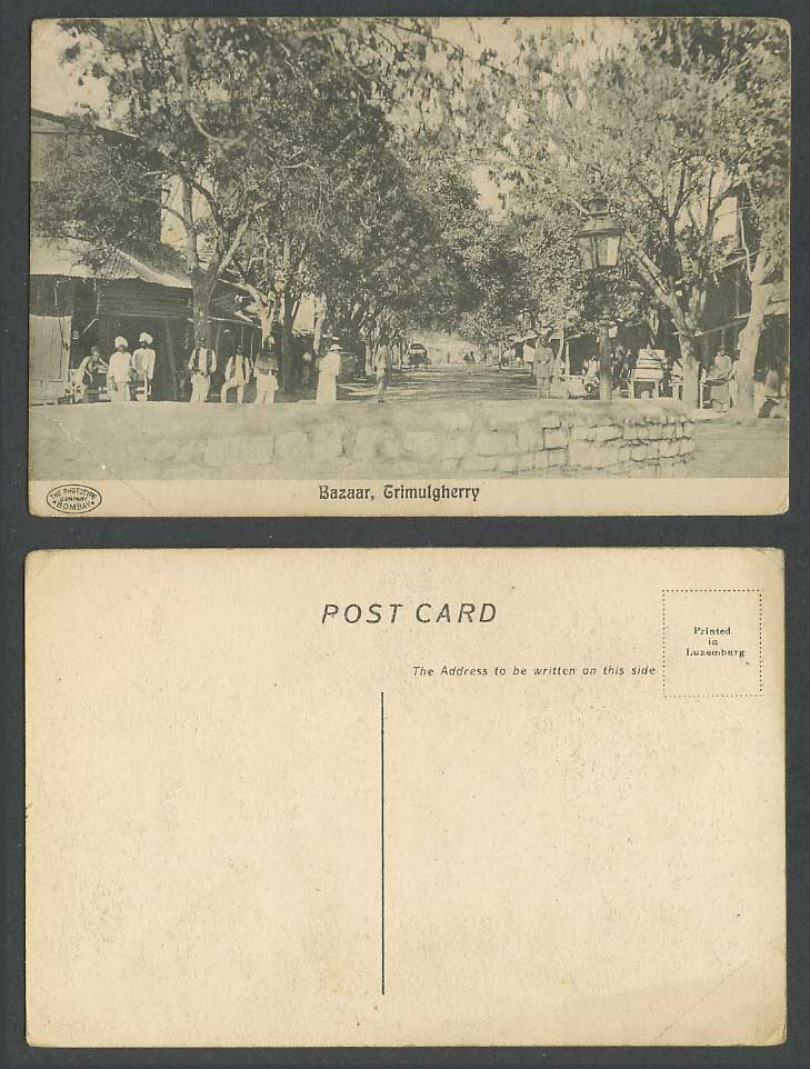 India Old Postcard Indian Police Trimulgherry Bazaar Bazar Market & Street Scene