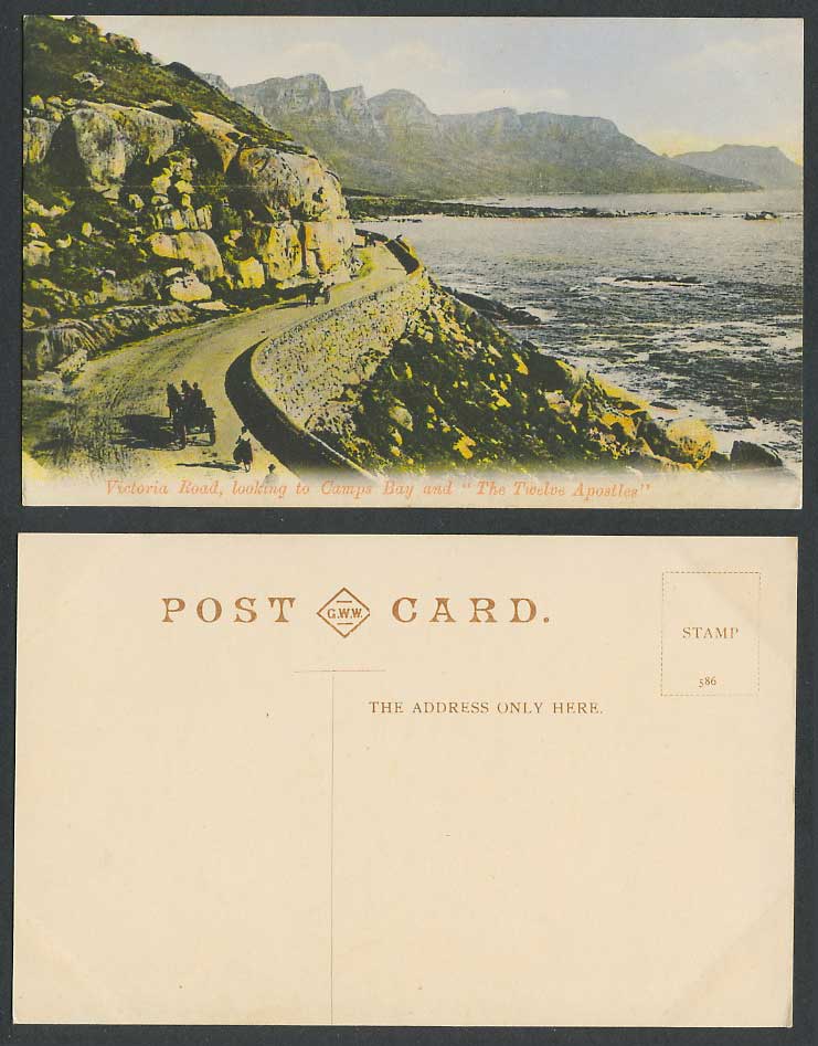 South Africa Old Colour Postcard Victoria Road Look to Camps Bay Twelve Apostles