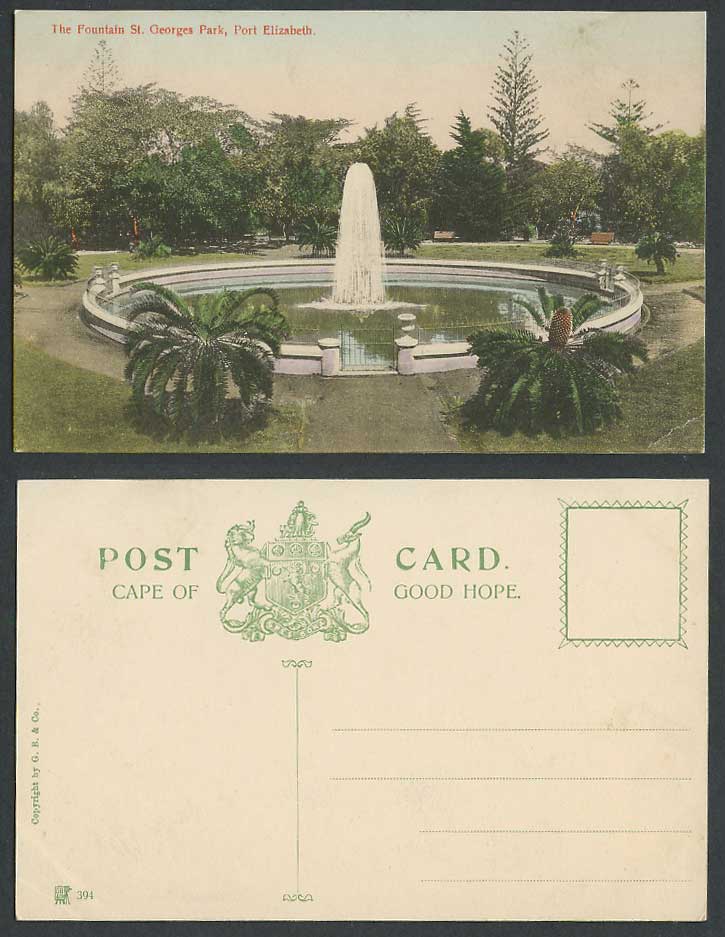 South Africa Old Colour Postcard Port Elizabeth, St. George's Park, The Fountain