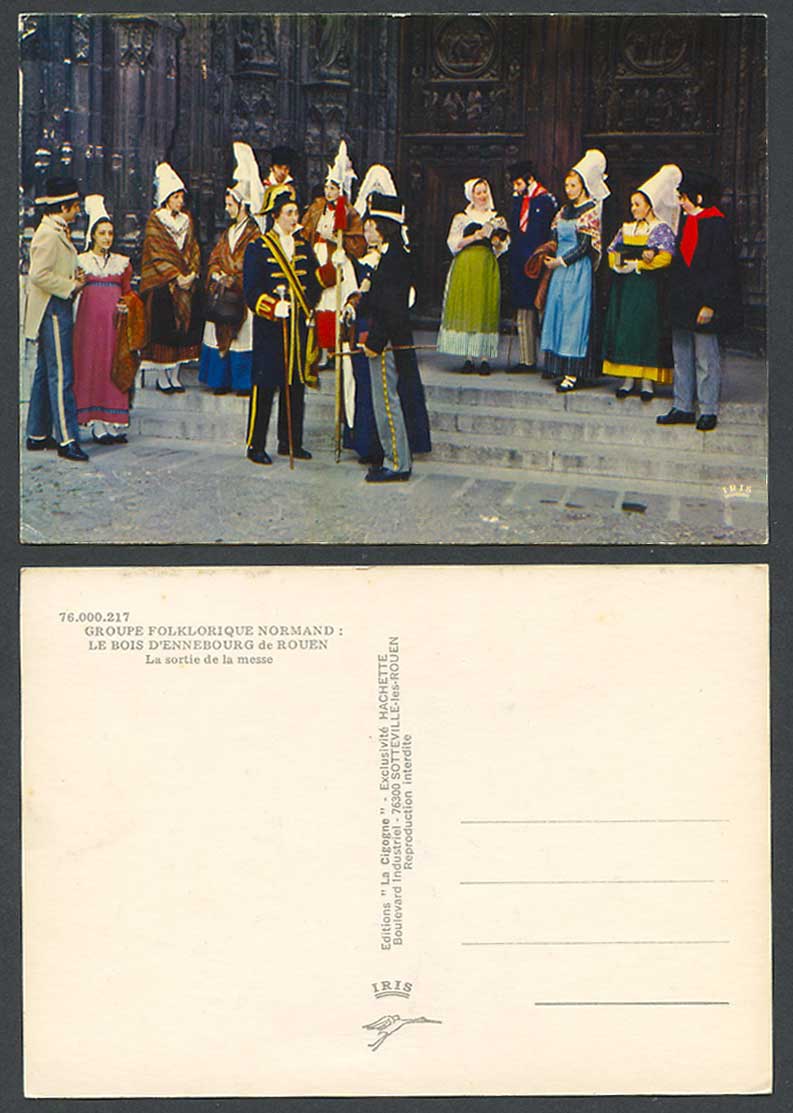 France Rouen Old Postcard Groupe Folklorique Normand - Bois d'Ennebourg de Rouen