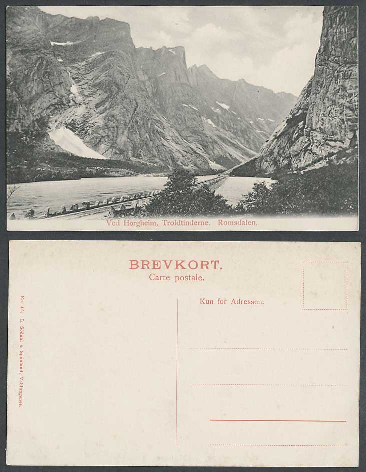 Norway Old Postcard Ved Horgheim Troldtinderne Romsdalen Glacier Railroad No. 46
