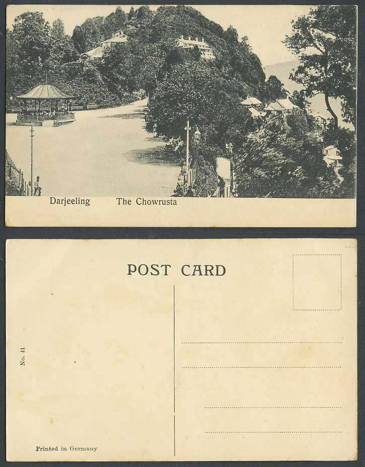 India Old Postcard Chowrasta Chowrusta, Bandstand Band Stand, Street, Darjeeling