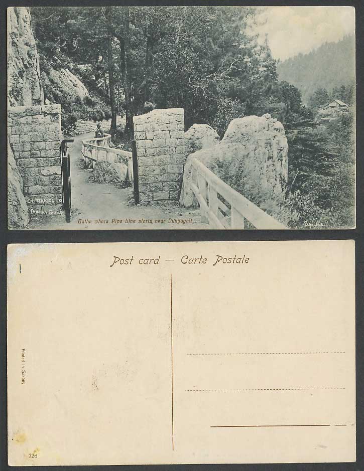 Pakistan India Old Postcard Gathe where Pipe Line Starts near Dungagali Entrance