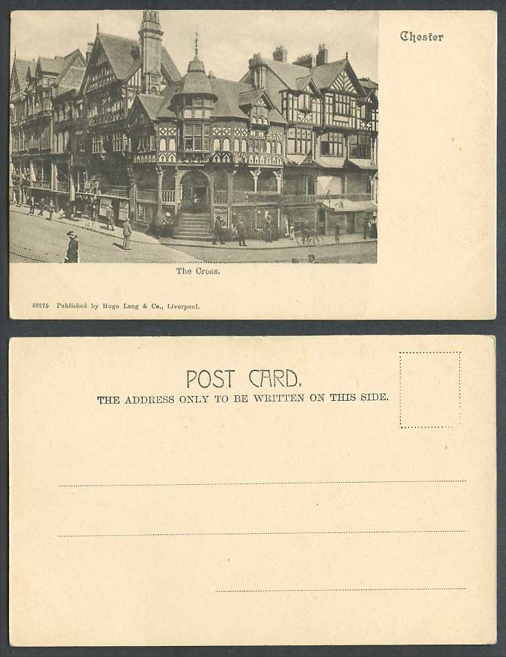 Chester The Cross, Street Corner Scene, Cheshire Old UB Postcard Hugo Lang & Co.