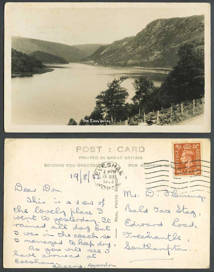 Elan Valley Reservoirs nr. Rhayader Wales Mountains 1952 Old Real Photo Postcard